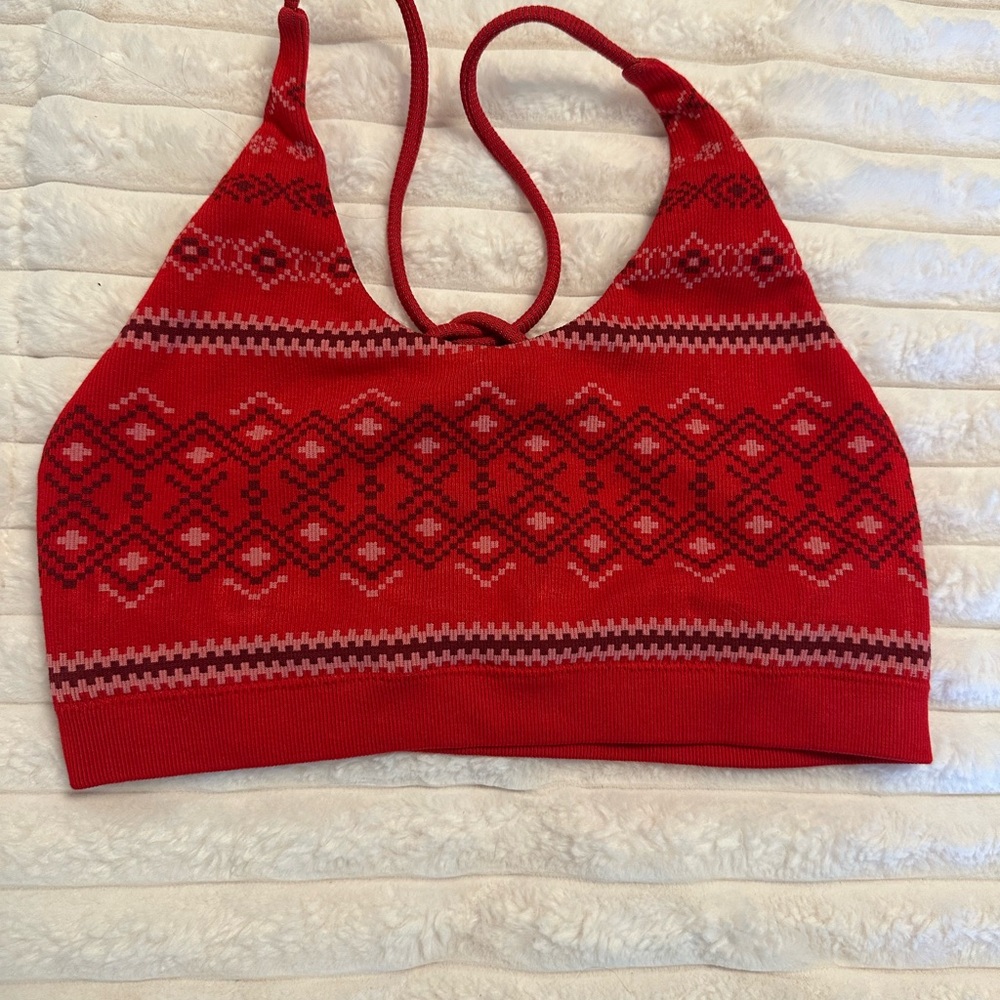 Fabletics Red Patterned Bra - Picture 2 of 3